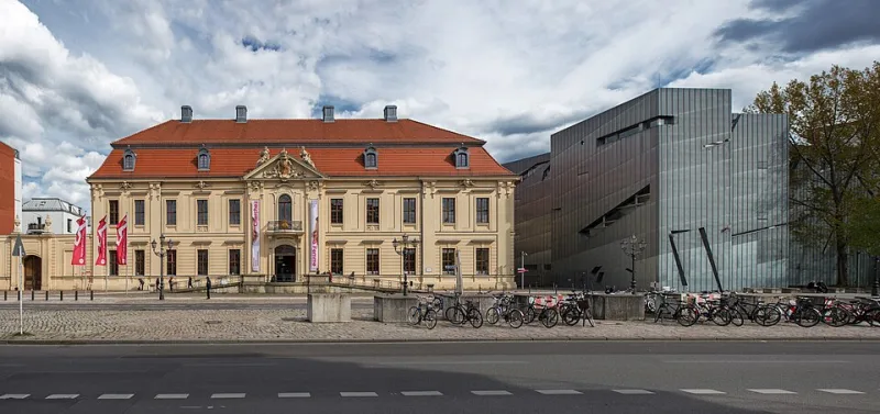 The baroque Kollegienhaus and modern Libeskind building of the Jewish Museum Berlin